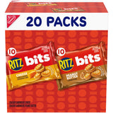 RITZ Bits Cheese & Peanut Butter Mini Crackers – Office Snack Drawer Variety Pack, 20 Single-Serve Bags
