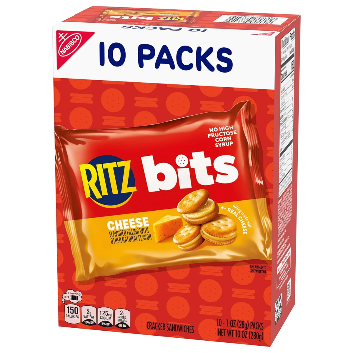 RITZ Bits Cheese Snacks – Camping and Road Trip Snack Pack, Individually Wrapped 1-oz