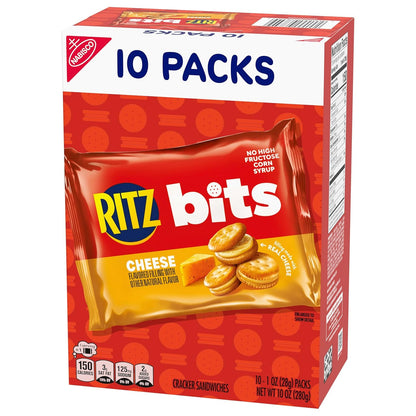 RITZ Bits Cheese Snacks – Camping and Road Trip Snack Pack, Individually Wrapped 1-oz