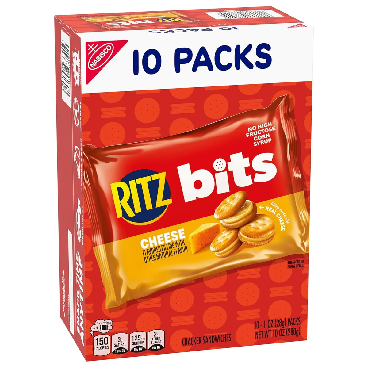 RITZ Bits Cheese Snacks – Camping and Road Trip Snack Pack, Individually Wrapped 1-oz