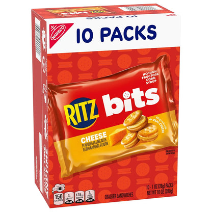 RITZ Bits Cheese Snacks – Camping and Road Trip Snack Pack, Individually Wrapped 1-oz