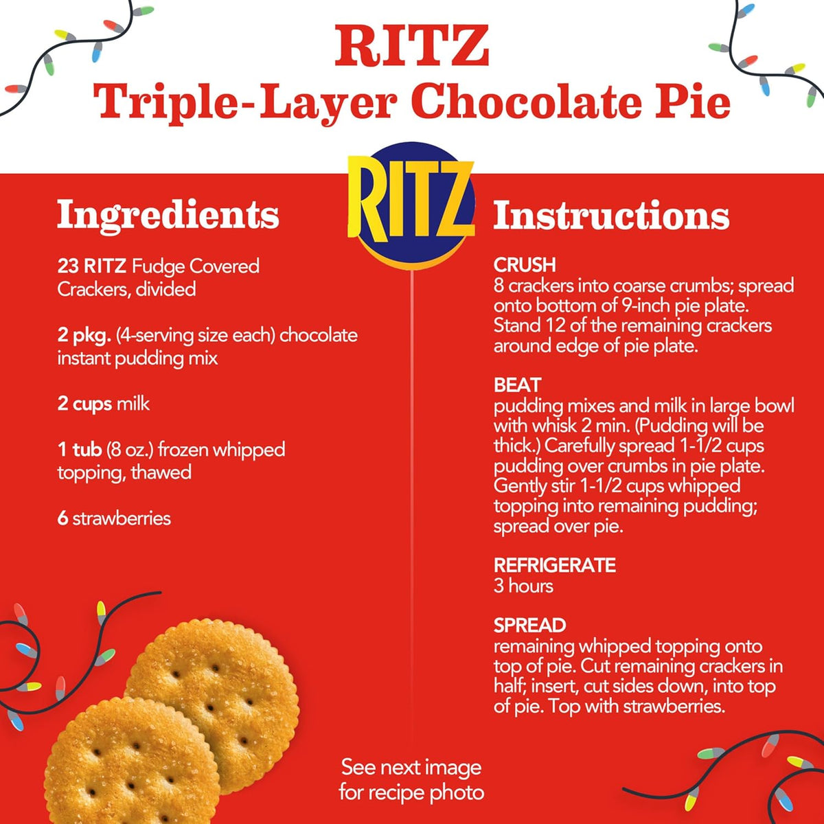 RITZ Holiday Fudge Crackers – Portioned Sweet-and-Salty Snack for Stress-Free Cozy Evenings at Home, 7.8 oz