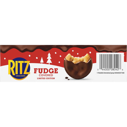 RITZ Holiday Fudge Crackers – Portioned Sweet-and-Salty Snack for Stress-Free Cozy Evenings at Home, 7.8 oz