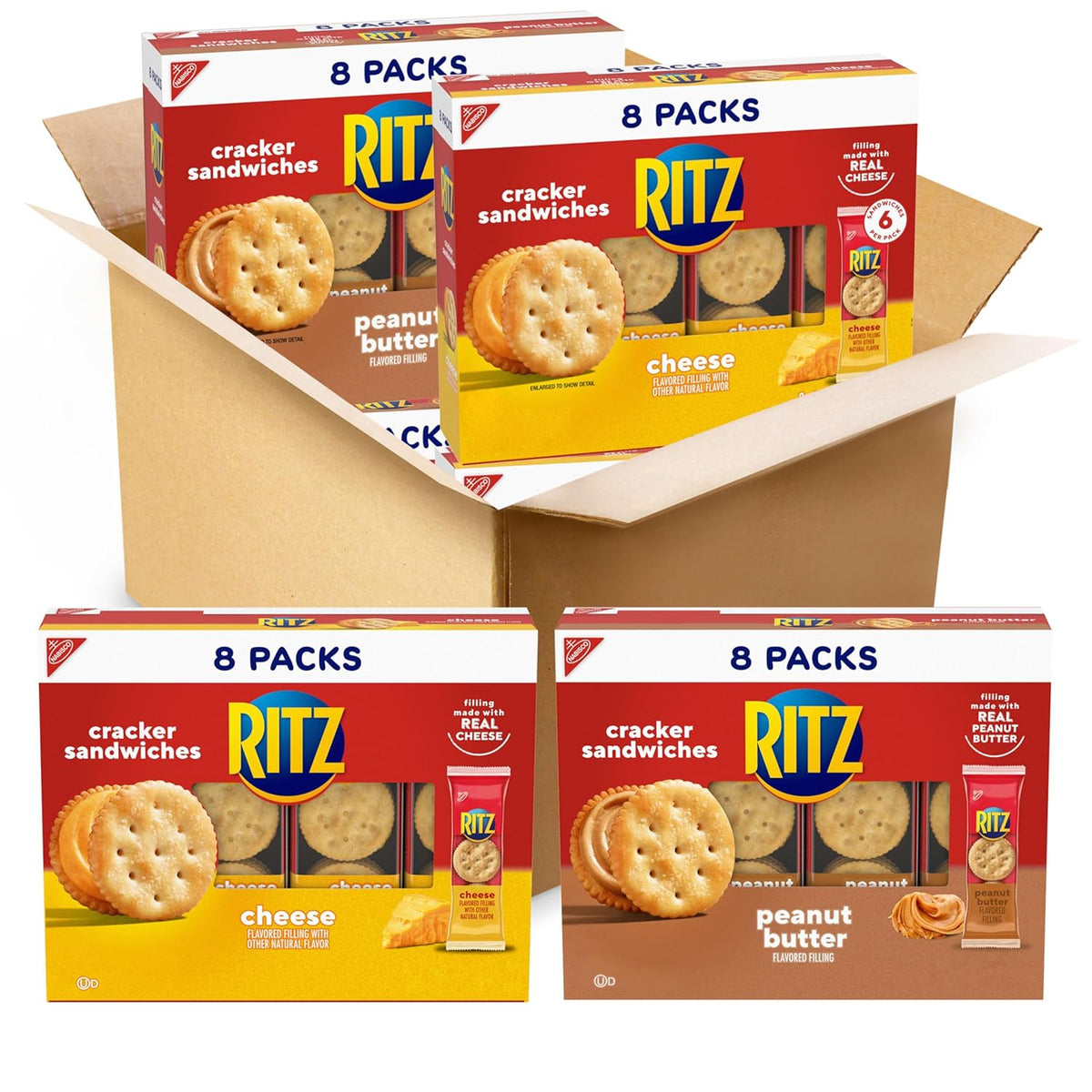 RITZ Sandwich Cracker Variety Pack – Camping and Picnic Snack with No Refrigeration Needed