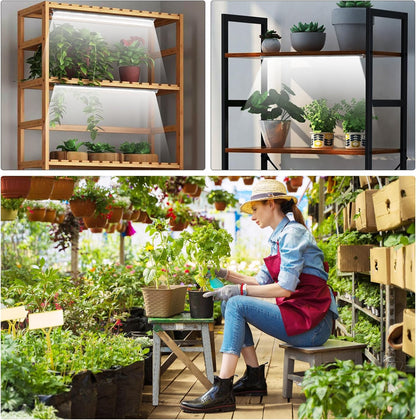 Roleadro 4-Bar 660nm Red Plant Light – Living Room Statement Shelf for Flowering Houseplants and Edibles