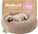 Bedsure Designer Calming Pet Bed Donut – 18 Color Premium Round Bed, 30 inch Soft Faux Fur Luxury Nest for Upscale Homes