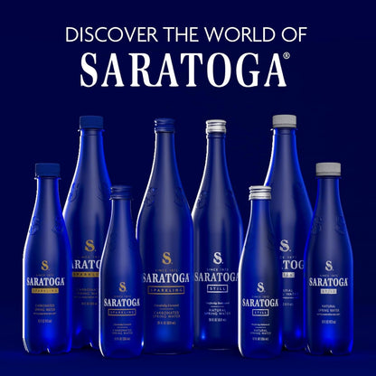Saratoga Sparkling Spring Water – Elegant 16oz Cobalt Blue Bottles, 24 Pack for Sommelier Pairings & High-End Catering