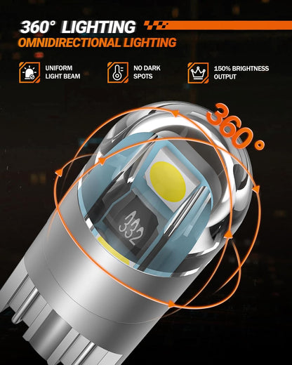 SEALIGHT 3030 LED 194 Bulb 6000K White – Single Bulk Pack Covers All Interior Sockets for a Simplified Lighting Upgrade