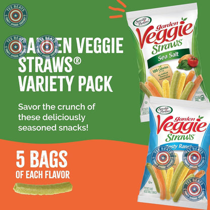 Sensible Portions Veggie Straws – Gym Bag Snack for Health-Conscious Eaters, Gluten-Free Veggie Straws