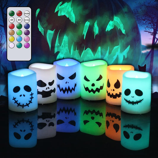 set of 6 flameless led votive candles (φ1.5" x h2")