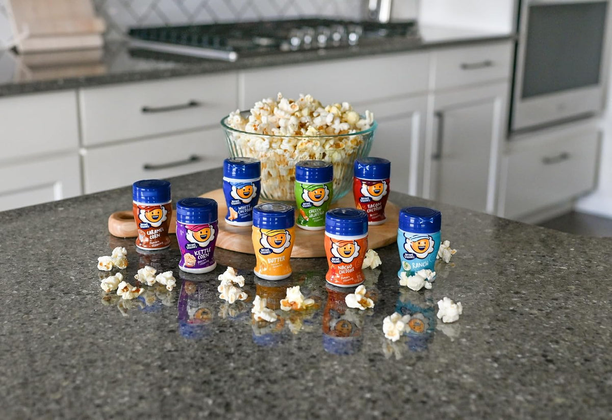 shaker-top mini jar format for even, mess-free sprinkling