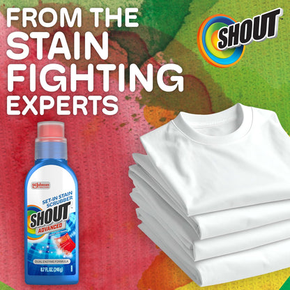 Shout Advanced Gel Stain Remover for Mudroom and Garage Laundry, Heavy-Duty Pre-Treat for Grass, Clay, and Trail Dirt on Sports Uniforms