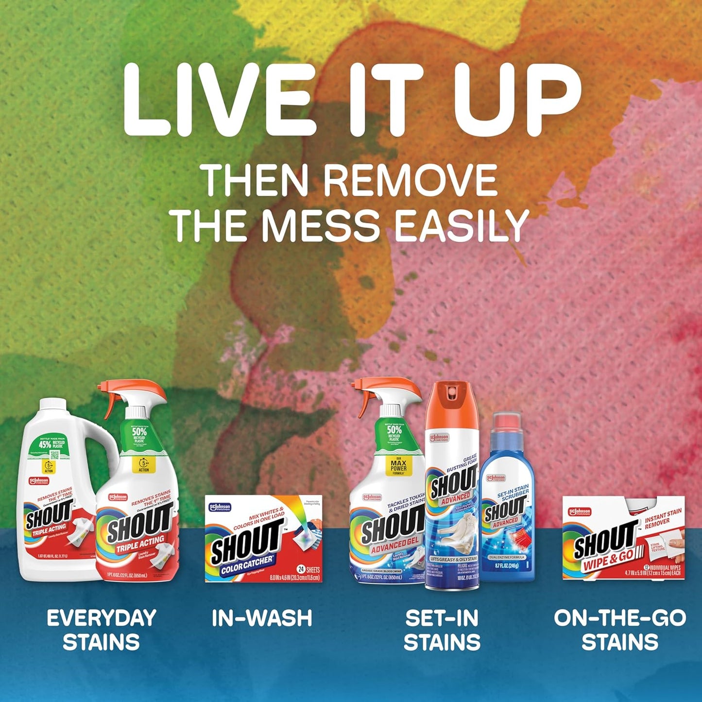 Shout Advanced Gel Stain Remover for Mudroom and Garage Laundry, Heavy-Duty Pre-Treat for Grass, Clay, and Trail Dirt on Sports Uniforms