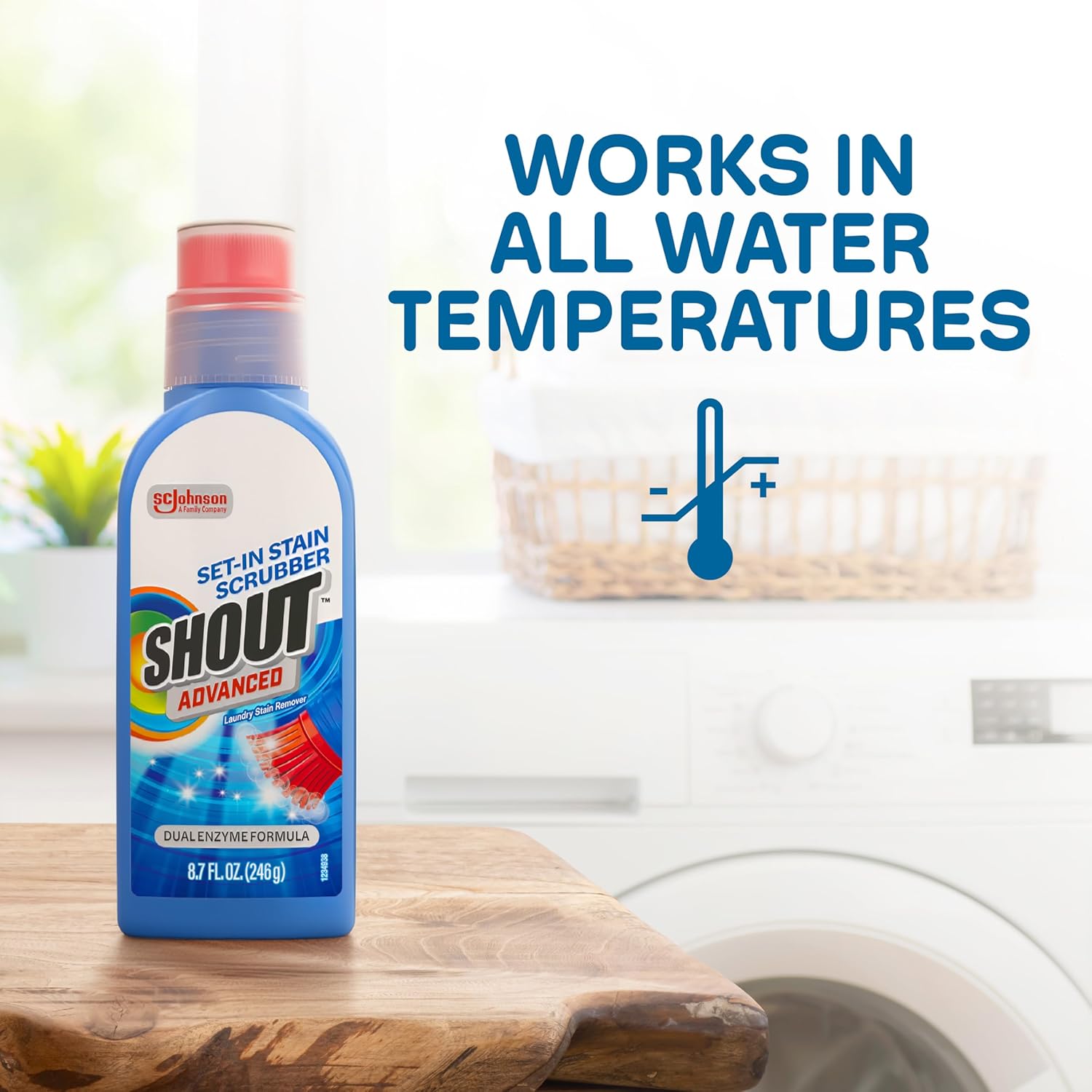 Shout Advanced Gel Stain Remover for Mudroom and Garage Laundry, Heavy-Duty Pre-Treat for Grass, Clay, and Trail Dirt on Sports Uniforms