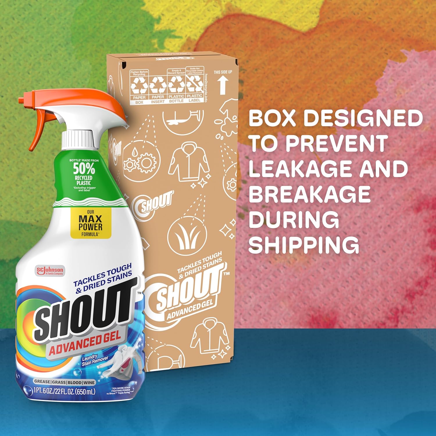 Shout Advanced Laundry Stain Remover Spray for Children's School Uniforms and Playwear – Safe on Whites and Colors