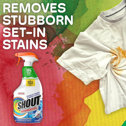 Shout Advanced Laundry Stain Remover Spray for Children's School Uniforms and Playwear – Safe on Whites and Colors