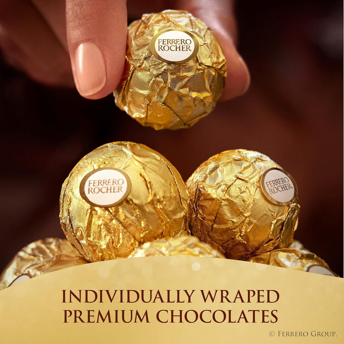 signature gold foil wrapper with branded paper cup for elegant presentation