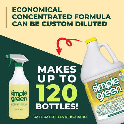 Simple Green Industrial Cleaner and Degreaser 1 Gal. Lemon Scent – Low-Toxicity Home Degreaser for Family-Safe Cleaning Routines