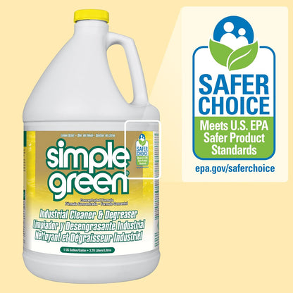 Simple Green Industrial Cleaner and Degreaser 1 Gal. Lemon Scent – Low-Toxicity Home Degreaser for Family-Safe Cleaning Routines
