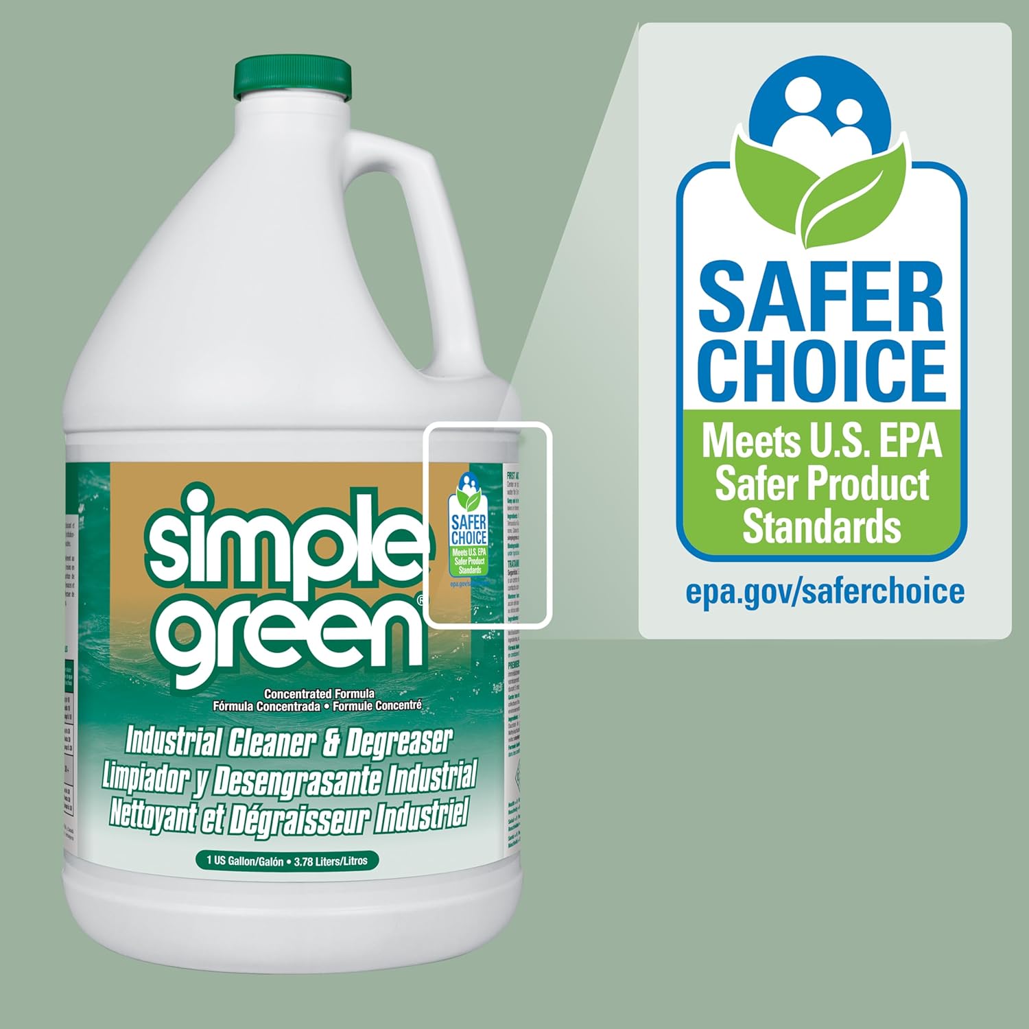 Simple Green Industrial Cleaner and Degreaser – Multi-Surface Cleaner for Efficient Commercial Janitorial Routines, 128 Oz