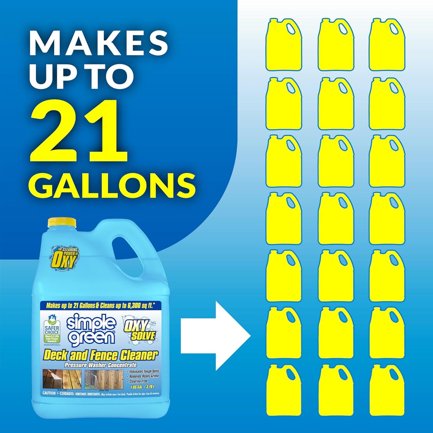 Simple Green Oxy Solve Deck and Fence Pressure Washer Cleaner – Patio and Pergola Deep Clean for Outdoor Living