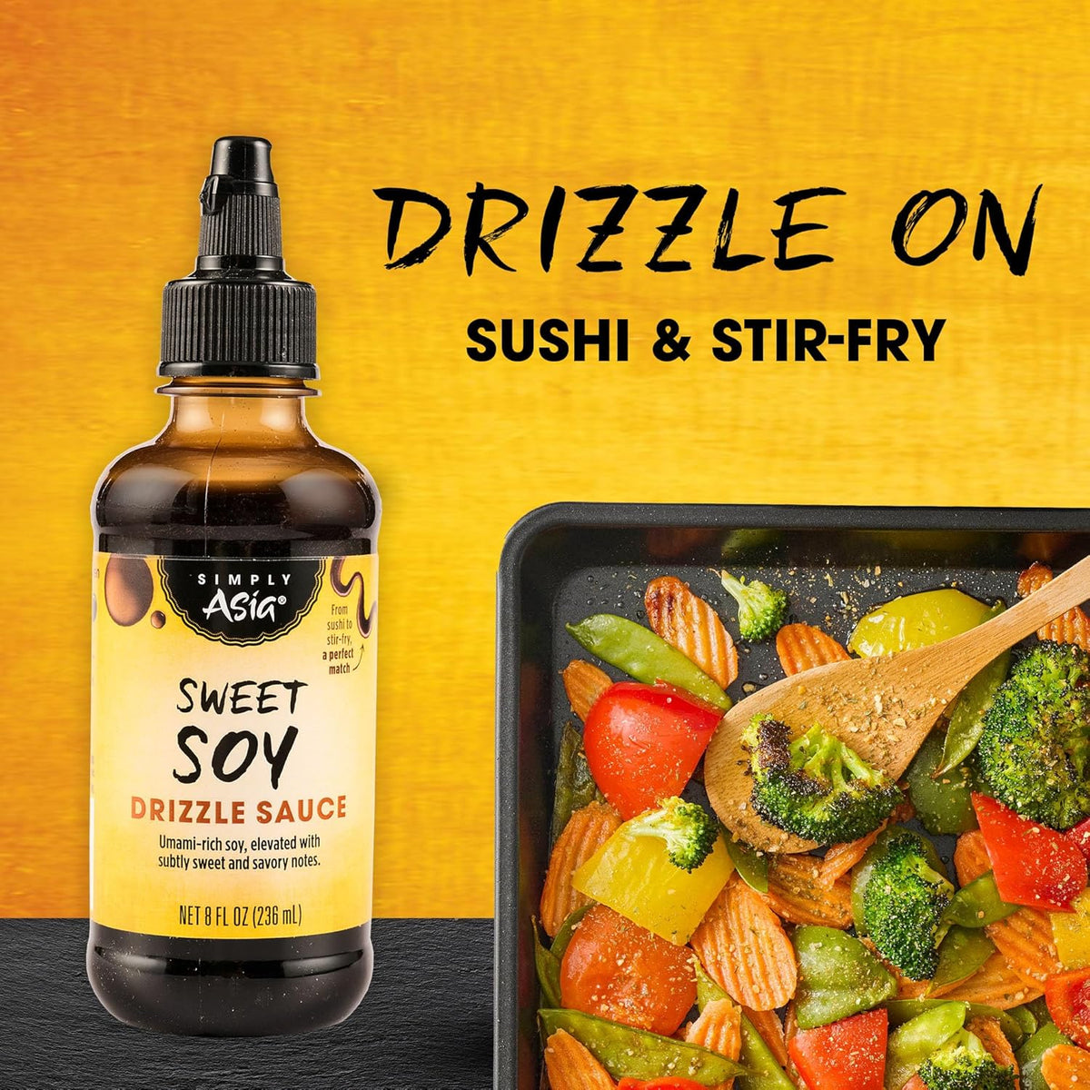 Simply Asia Sweet Soy Drizzle Sauce — Thoughtful Stocking Stuffer for Home Cooks Who Love Asian Flavors, 8 fl oz