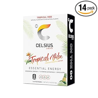 single-serve powder sticks (14 per box) with resealable, portable sachet format