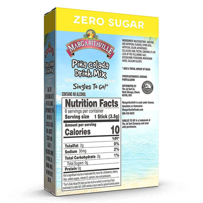 Singles To Go! Margaritaville Water Drink Mix – Last-Minute Valentine's Day Gift for the Water-Drinker Who Craves Vacation, Bulk