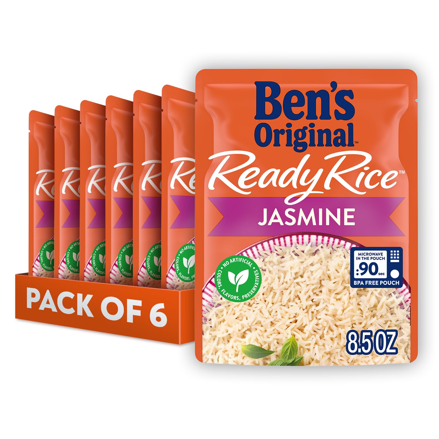 six 8.5 oz microwave-ready pouches (51 oz total)