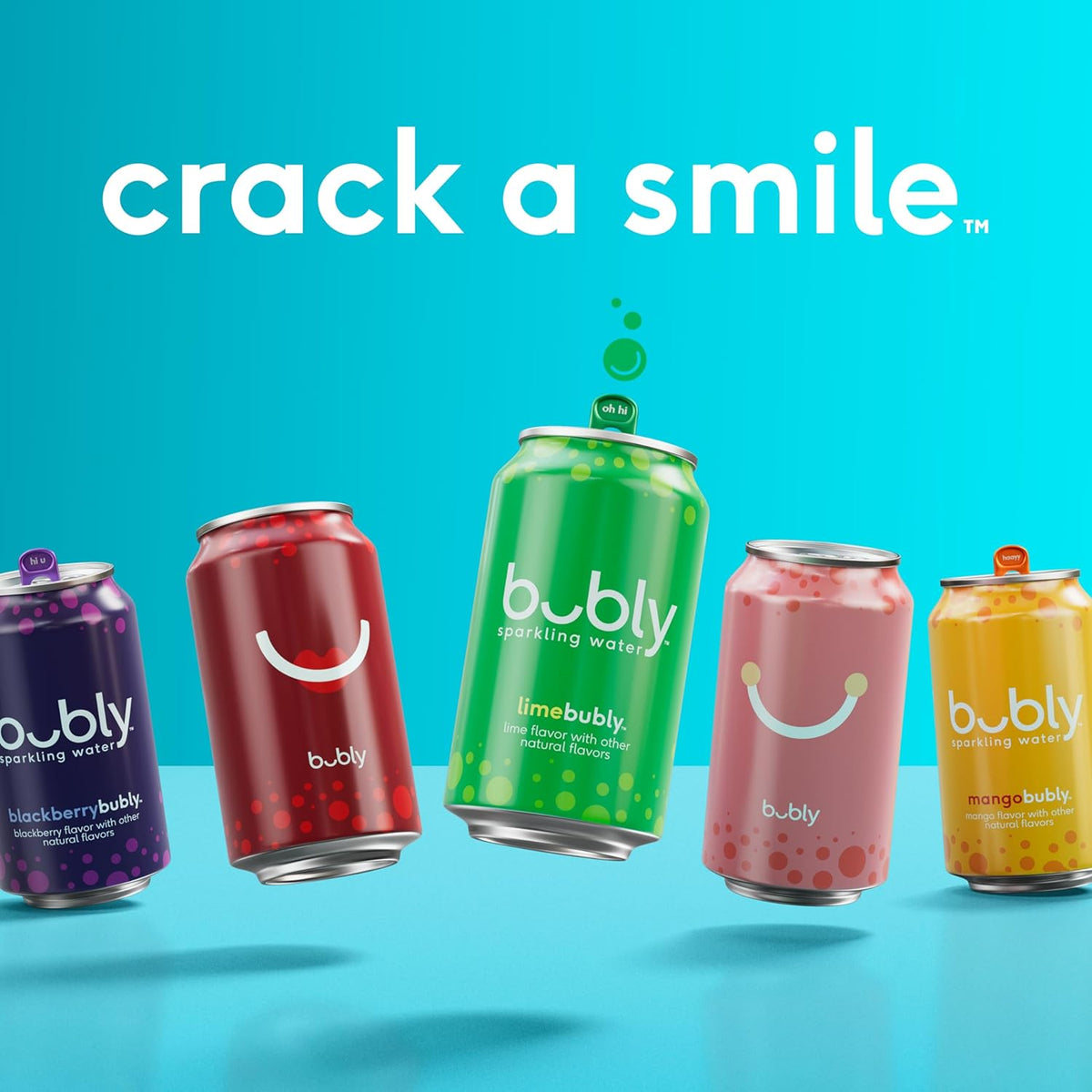 six assorted flavors: blackberry, lime, cherry, grapefruit, strawberry, and mango