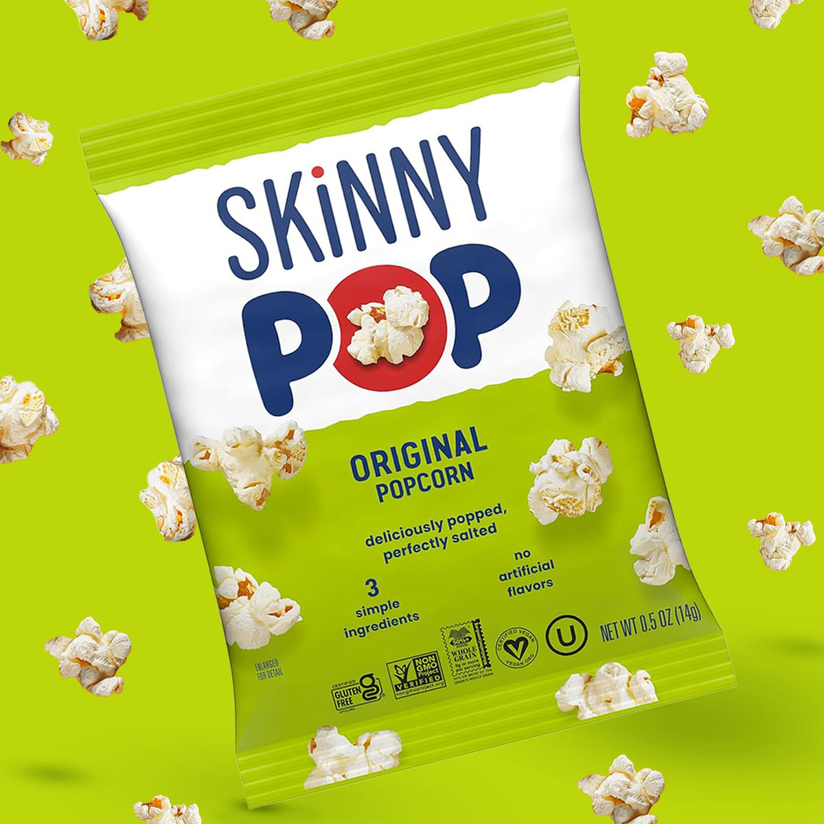 SkinnyPop Popcorn – Classroom Party Snack for Teacher Snack Trays, Allergen-Aware 0.5oz Bags