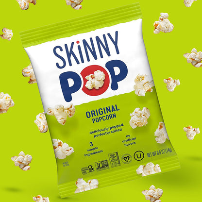 SkinnyPop Popcorn – Classroom Party Snack for Teacher Snack Trays, Allergen-Aware 0.5oz Bags
