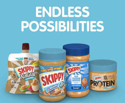 SKIPPY Creamy Peanut Butter – After-School Snack Pairing for Celery and Apple Slices, 2 Jars