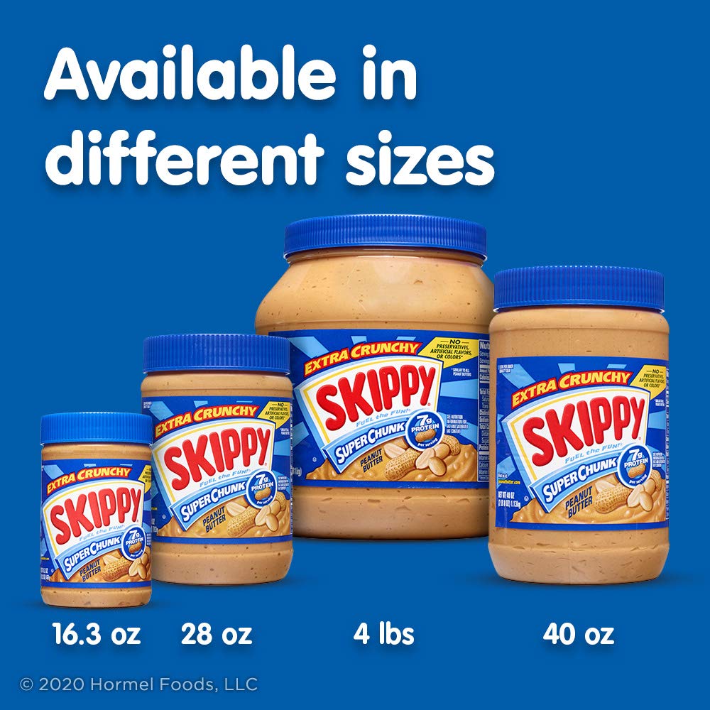 SKIPPY Super Chunk Reduced Fat Spread – 40 oz Value Jar Gift for College Students and New Homeowners
