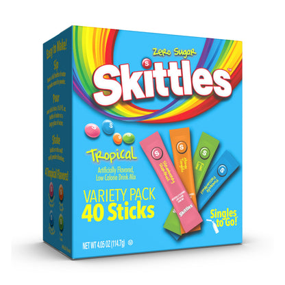 Skittles Singles To Go Sugar Free Drink Pack – Workstation Hydration Alternative to Plain Water and Soda, Variety Pack