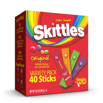 Skittles Singles To Go Sugar Free Drink Pack – Workstation Hydration Alternative to Plain Water and Soda, Variety Pack