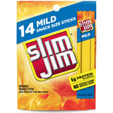 Slim Jim Smoked Meat Sticks – Clean Ingredient Snack with No Artificial Flavors for Mindful Eating, 14 Count