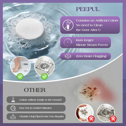 slow-dissolving tablet format designed for sustained scent release during a full shower