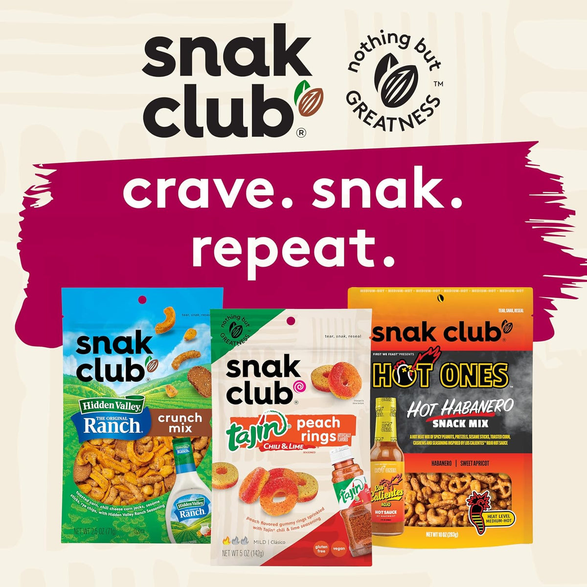 Snak Club Sweet & Salty Trail Mix, Family Size – Family Movie Night Bowl Gift, 14 oz Six-Texture Pouch