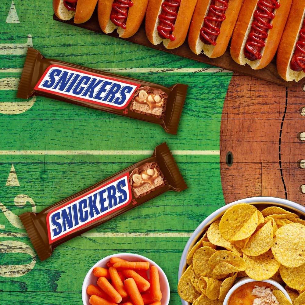 SNICKERS NFL Football Candy Bars – Grab-and-Go Desk Snack for the Office Fantasy League Commissioner
