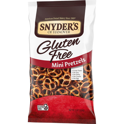 Snyder's of Hanover Gluten Free Mini Pretzels – Snackable Mini Pretzels for Road Trips and Day Hikes