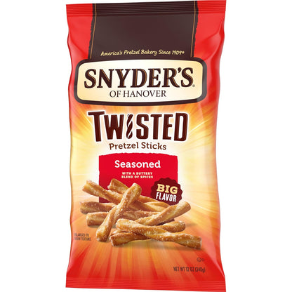 Snyder's of Hanover Twisted Pretzel Sticks One Handed Office Snack for Typing While Snacking