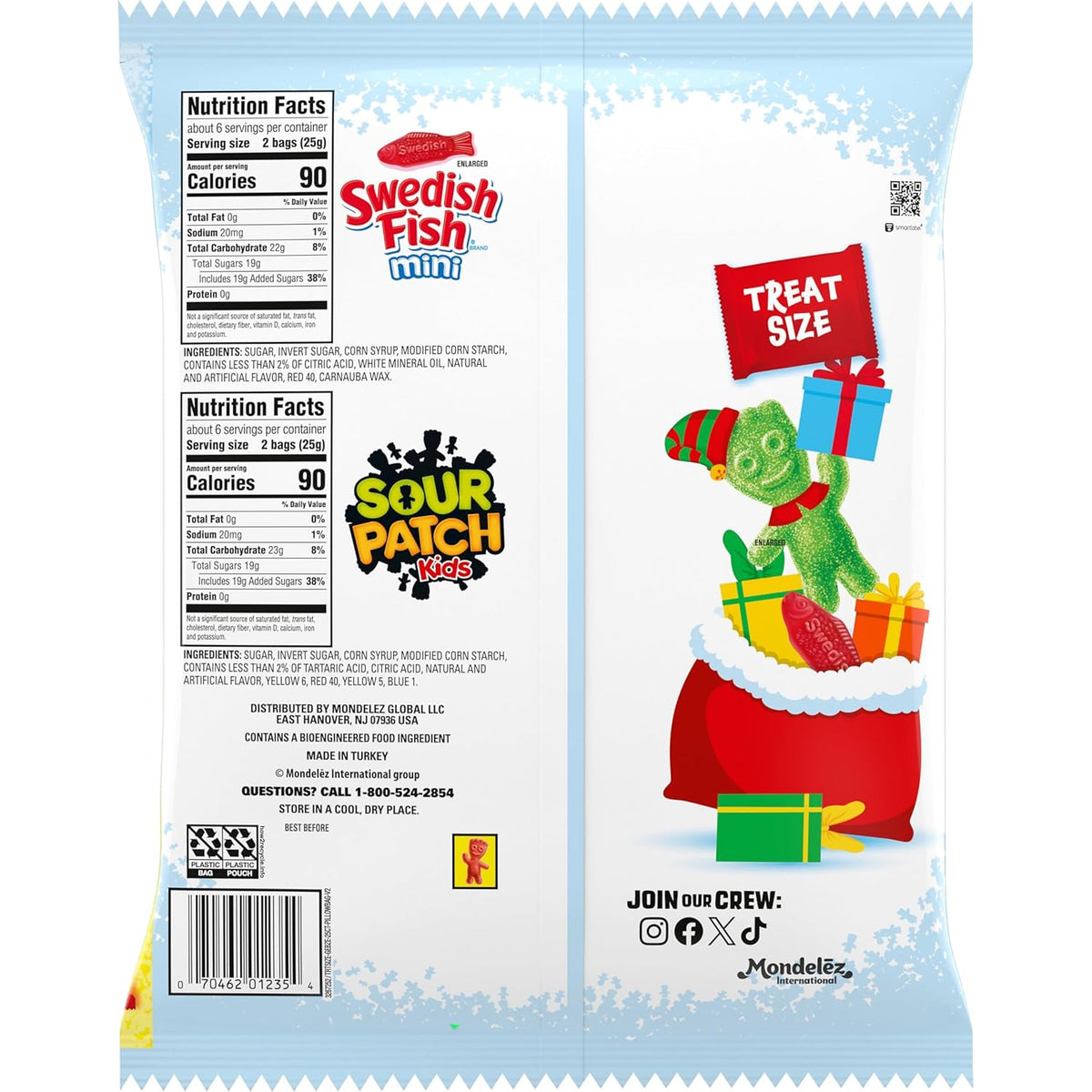 SOUR PATCH KIDS and SWEDISH FISH Festive Mini Candy Bundle – Mid-Shift Energy Snack for Nurses, Teachers, and Remote Teams, 22 Packs