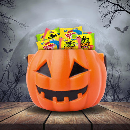 SOUR PATCH KIDS and SWEDISH FISH Halloween Candy for Front Porch Decor and Trick or Treat Bowl, Bulk 80 Chewy Mini Bags