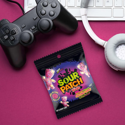 SOUR PATCH KIDS Glow Ups Strawberry-Watermelon Soft & Chewy Candy, Child-Friendly Bulk Snack for Halloween and Classroom Celebrations, 12-3.08 oz Bags