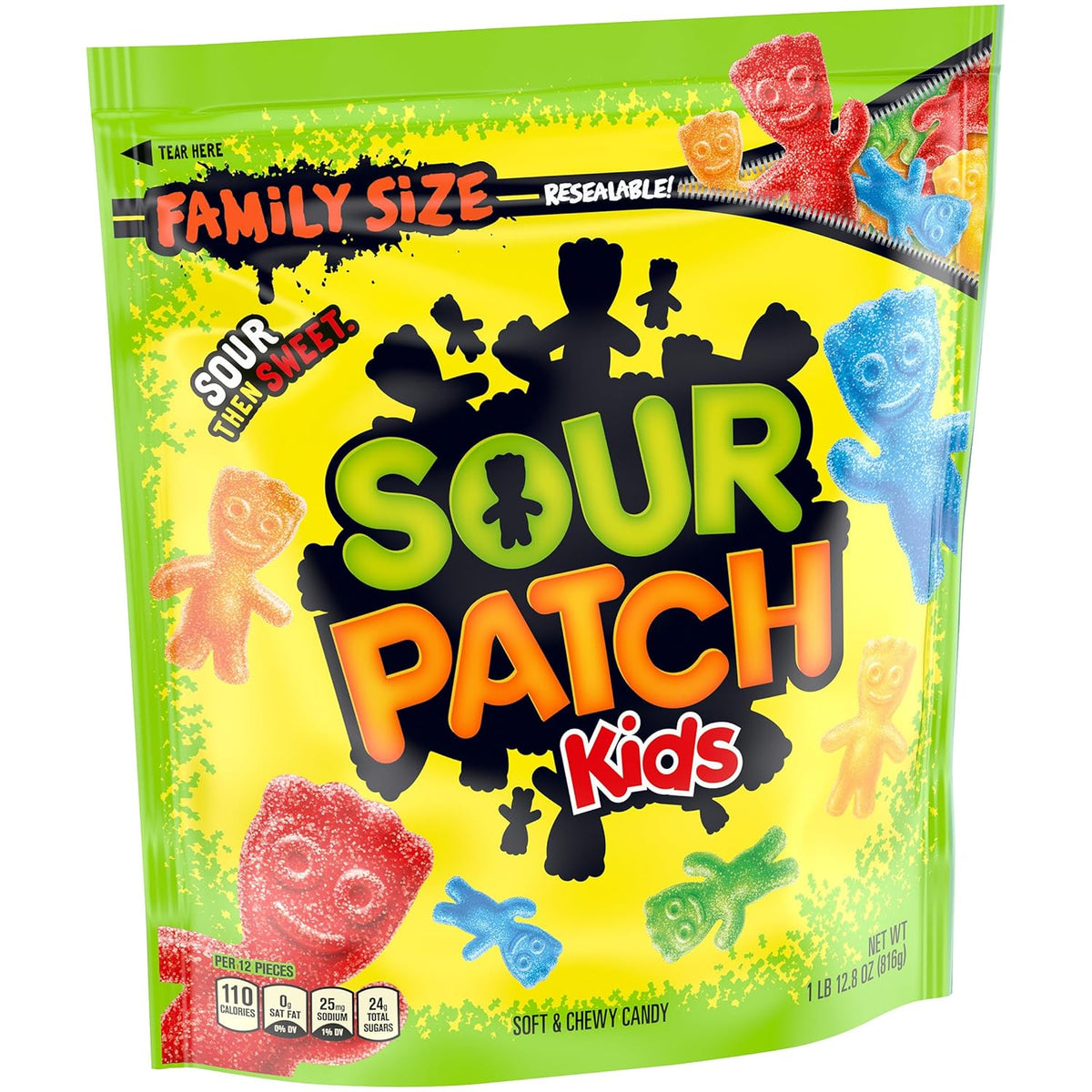 SOUR PATCH KIDS Soft & Chewy Sour Then Sweet Candy, 1.8 lb Bulk Bag for Kid's Lunchbox and Home Pantry Stocking