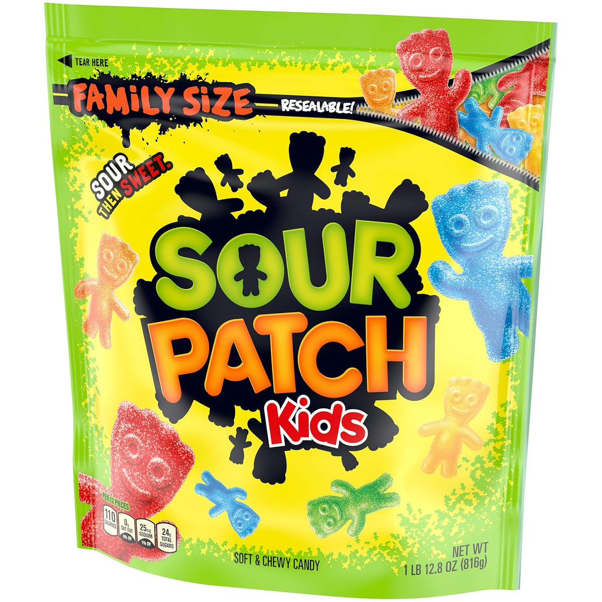 SOUR PATCH KIDS Soft & Chewy Sour Then Sweet Candy, 1.8 lb Bulk Bag for Kid's Lunchbox and Home Pantry Stocking