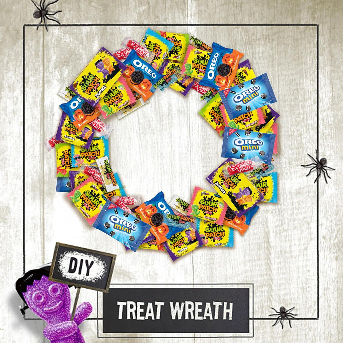 SOUR PATCH KIDS Sour Gummy Halloween Candy - 40 Single-Serve Bags for a Streamlined Candy Bowl on the Front Porch