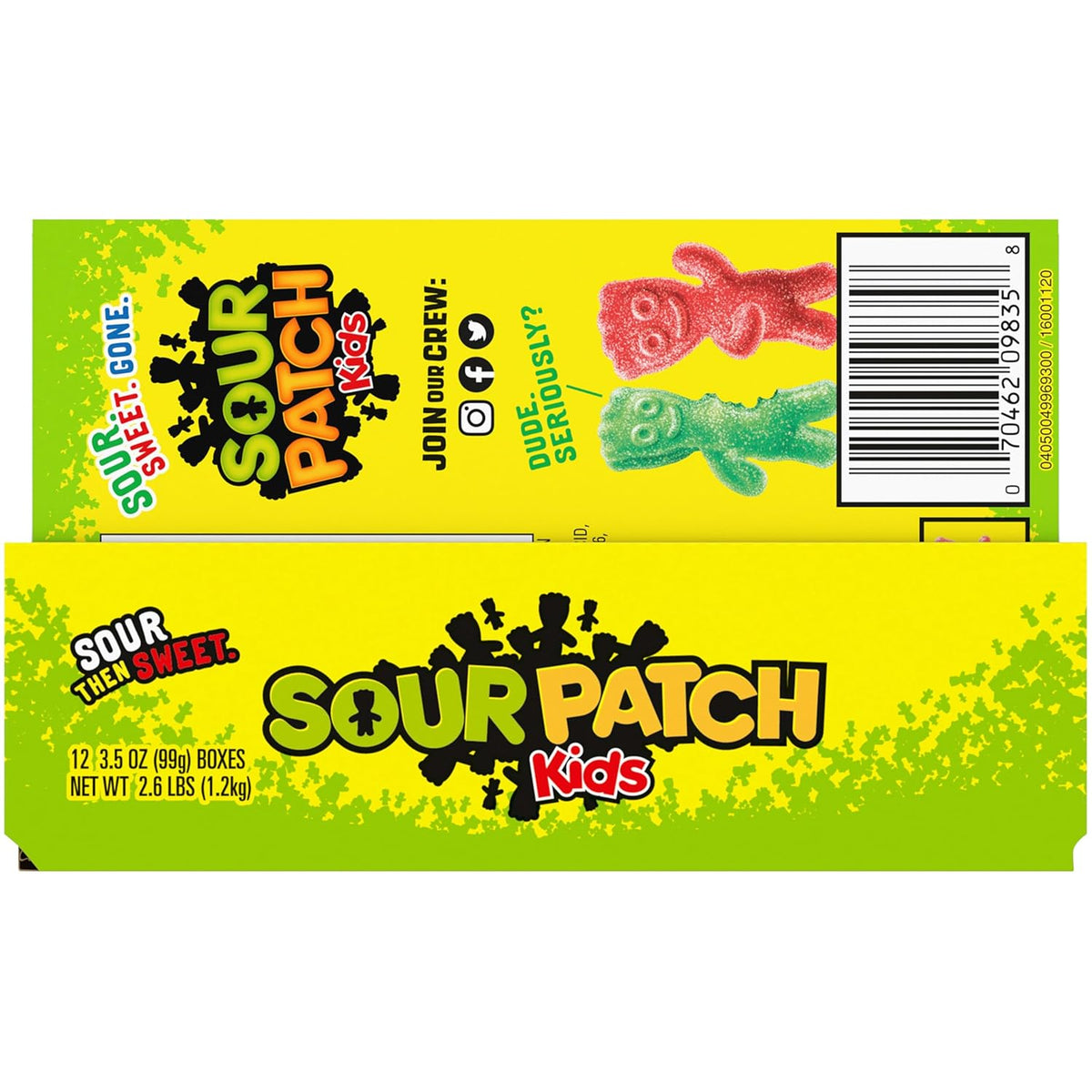 SOUR PATCH KIDS Sour Then Sweet Travel Candy, 12-Count 3.5 oz Box Pack for Concession Stands and Movie Nights