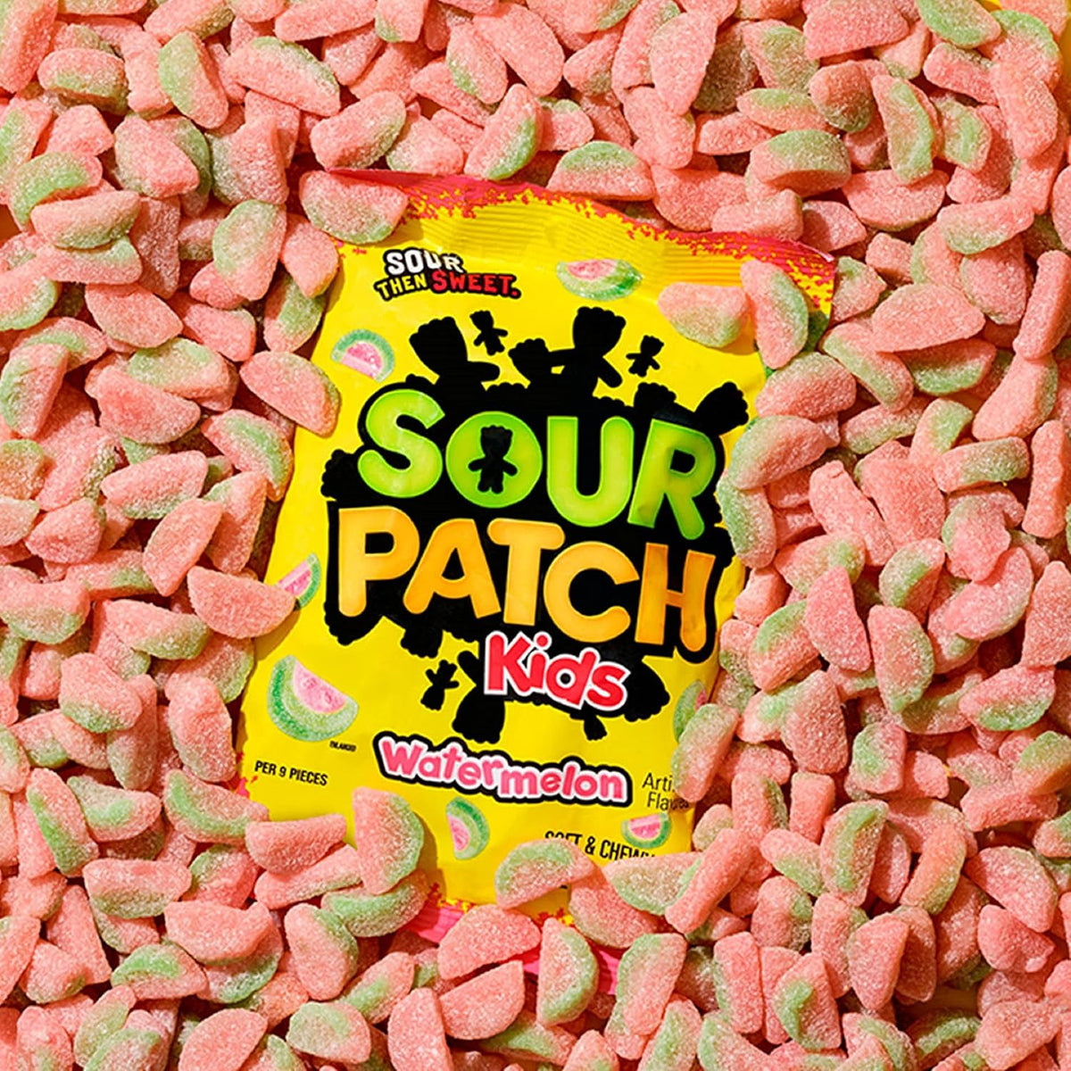 SOUR PATCH KIDS Watermelon Soft & Chewy Candy – Fat-Free Vegetarian After-School Snack for Kids 3-12